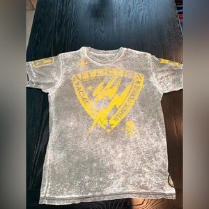 Affliction Kids Distressed Gray and Yellow Tee
